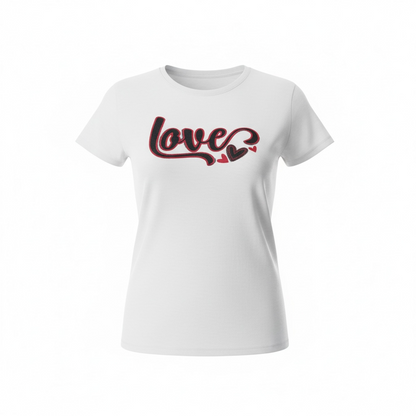 Denim Distressed - Love White Tee