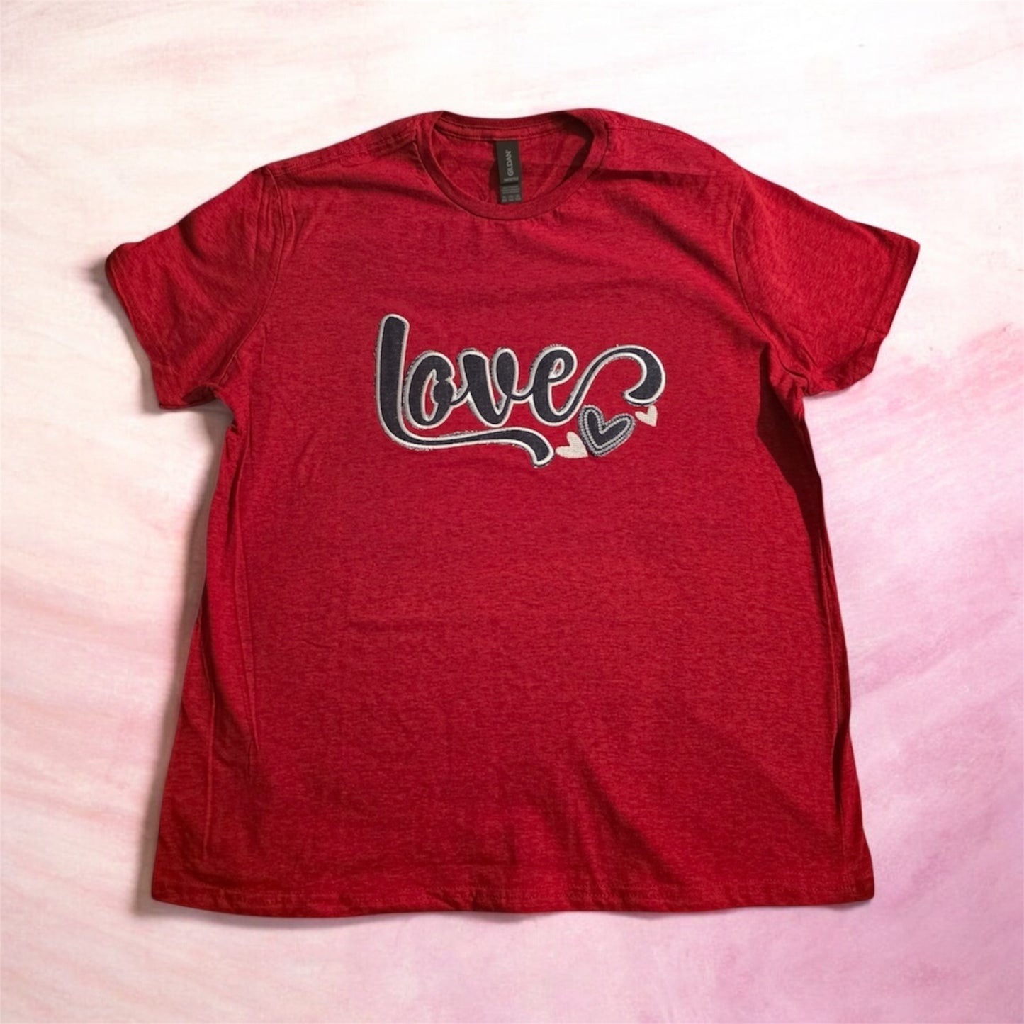Denim Distressed - Red Love Tee